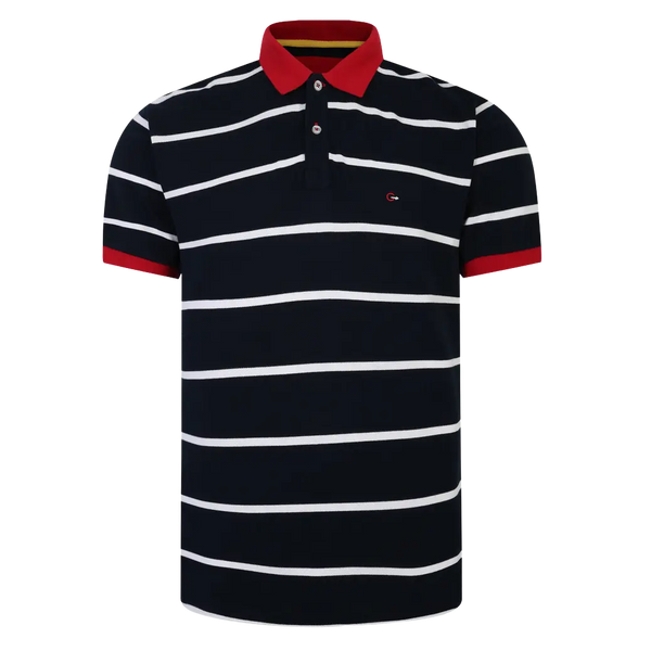 Peter Gribby Navy Stripe Polo Shirt for Men