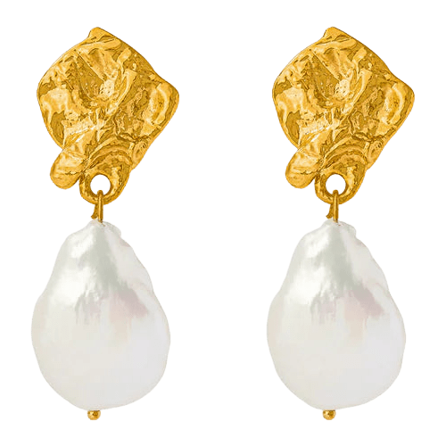 Orelia Jewellery Molten Pearl Drop Earrings for Women