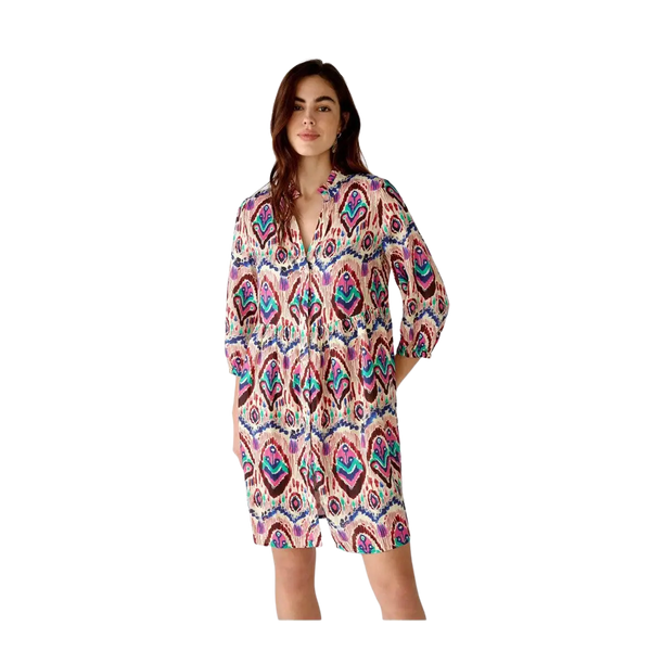 Oui Aztec Print Short Dress for Women