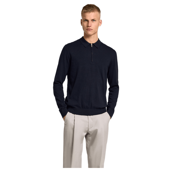 Selected Berg Long Sleeve Half Zip Polo