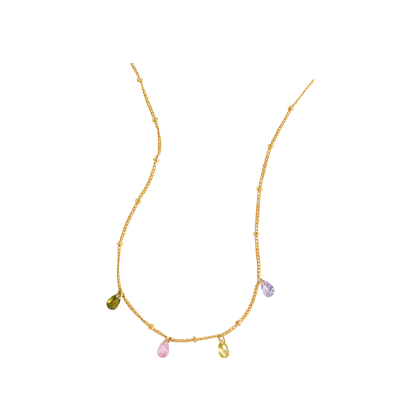 Estella Bartlett Multi Cz Pear Drop Necklace