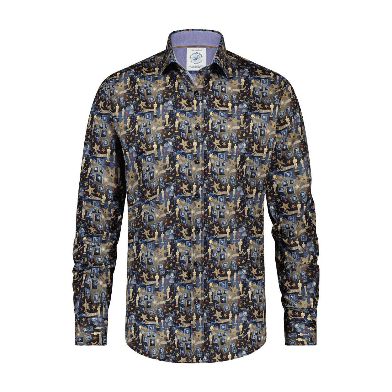 Fish print dress shirt hotsell