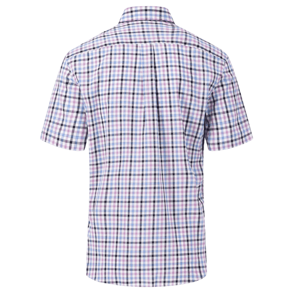 Fynch-Hatton Summer Slub Short Sleeve Check Shirt