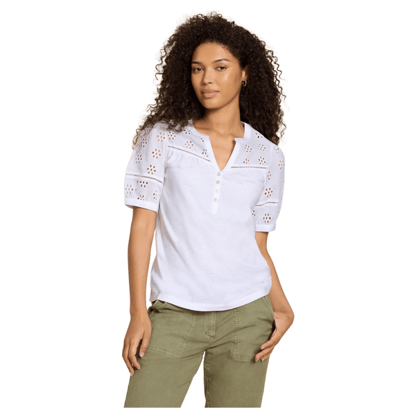 White Stuff Bella Broderie Mix Top for Women