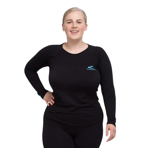 Runderwear Long Sleeve Baselayer for Women in Black