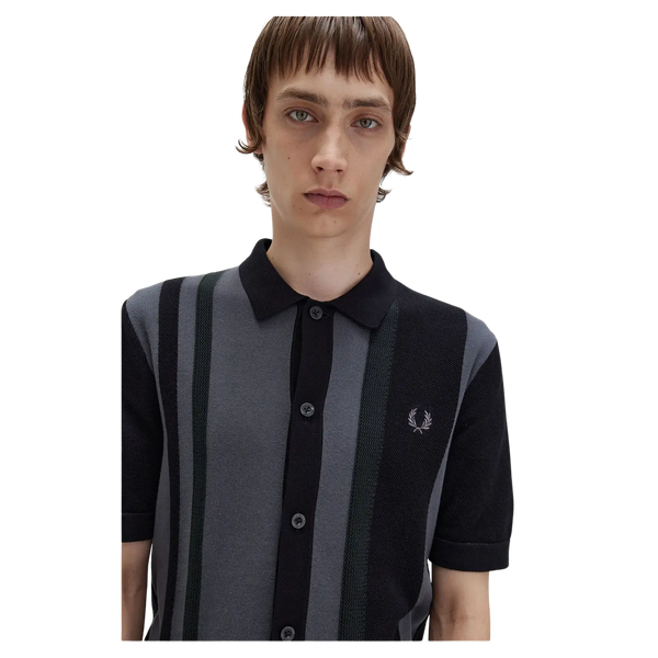 Fred Perry Striped Knitted Shirt for Men