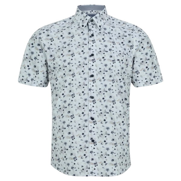 DG's Drifter Abstract Print Button Down Short Sleeve Shirt
