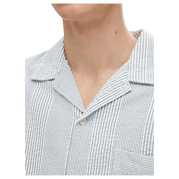 Selected Kyle Boxy Short Sleeve Seersucker Shirt for Men