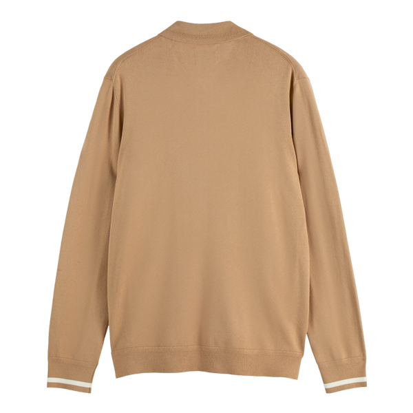 Scotch & Soda Ecovero Blend Knitted Long Sleeve Polo