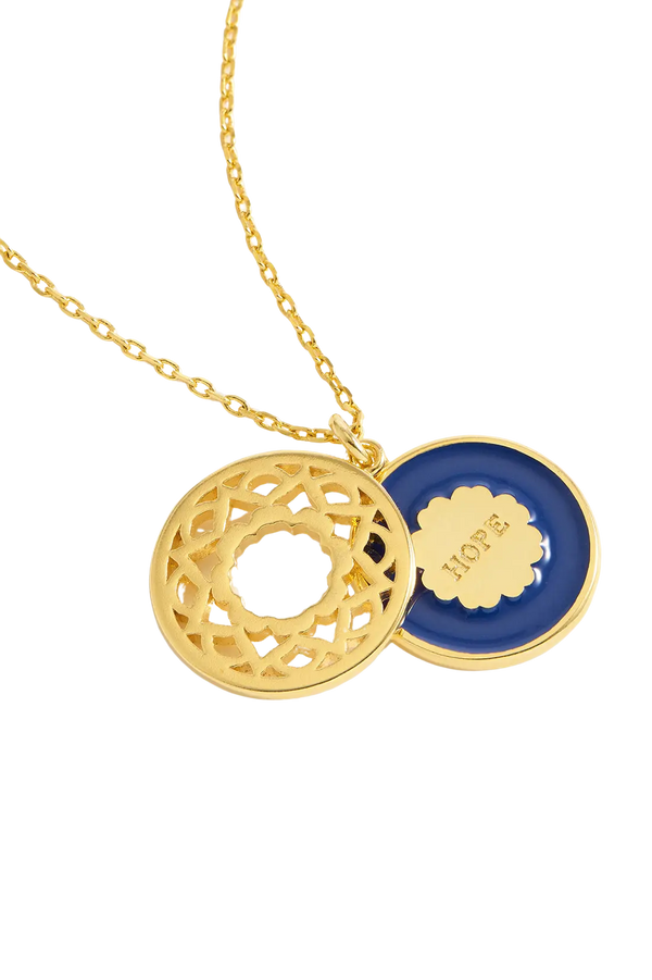Estella Bartlett Blue Enamel Mandala Necklace