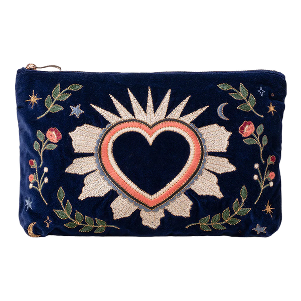 Elizabeth Scarlett Celestial Sacred Heart Velvet Everyday Pouch