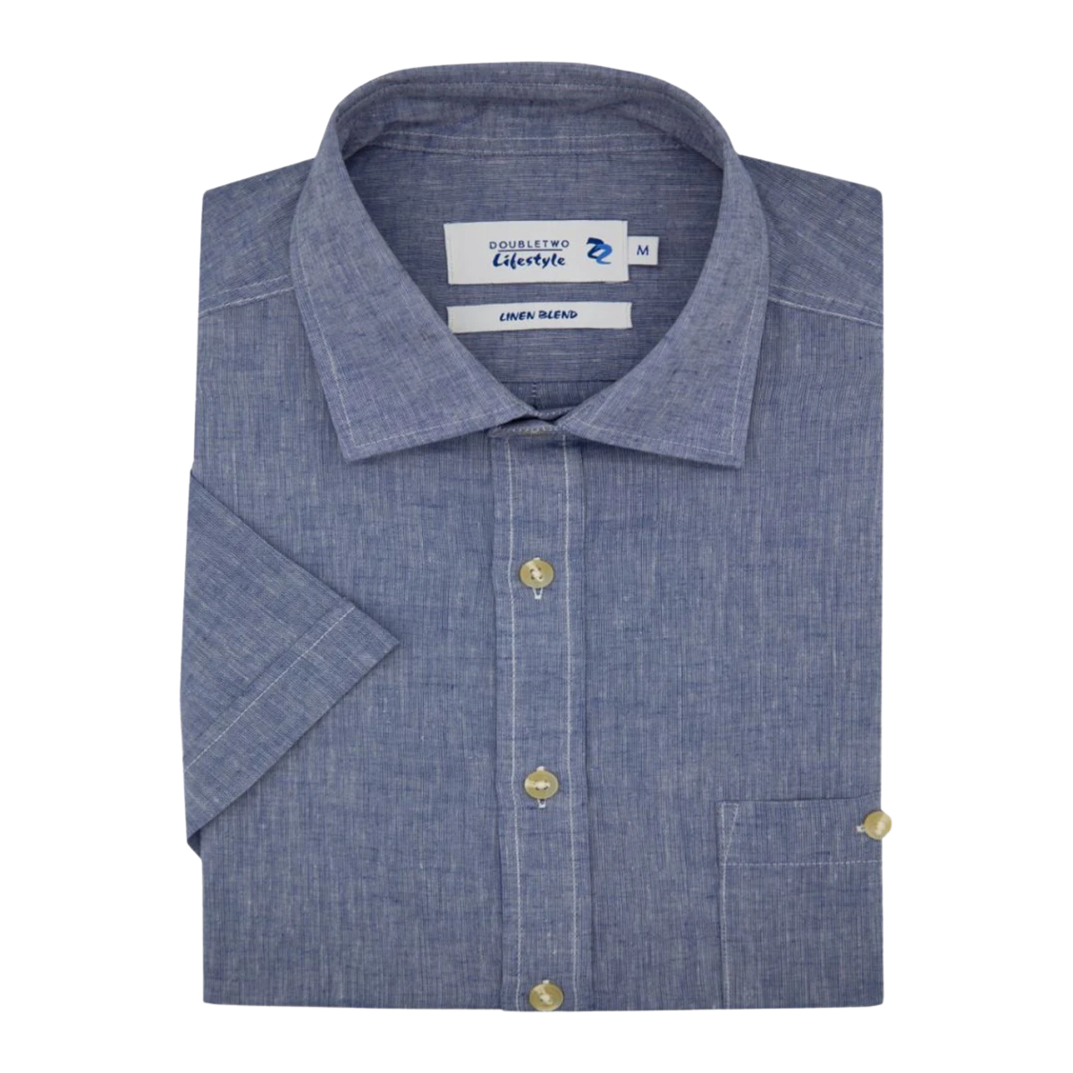 Double Two Linen Cotton Short Sleeve Shirt