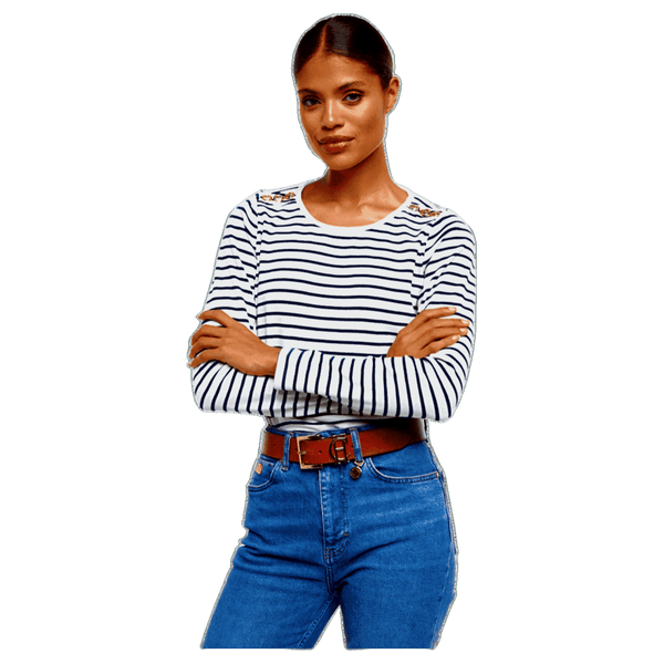 Holland Cooper Padstow Long Sleeve Crew Neck Tee