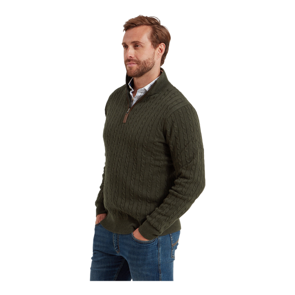 Schoffel Calton Cotton Cashmere Cable 1/4 Zip Jumper
