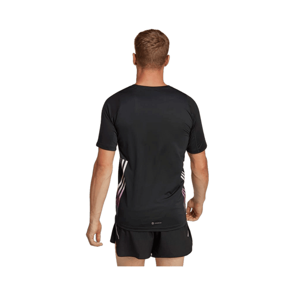 Adidas Run Icon Three Stripes Short Sleeve Running Tee
