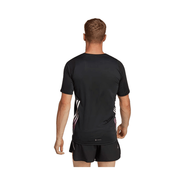 Adidas Run Icon Three Stripes Short Sleeve Running Tee for Men