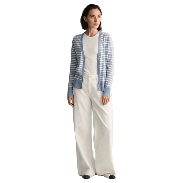 GANT Fine Knit Striped Cardigan