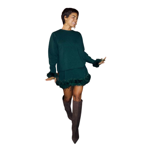 Never Fully Dressed Jamie Jumper With Feather Trim