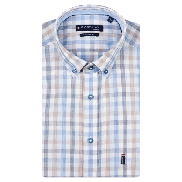 Giordano Short Sleeve Check Shirt
