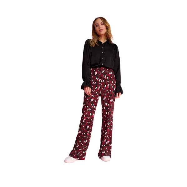 POM Amsterdam Red Leopard Print Trousers