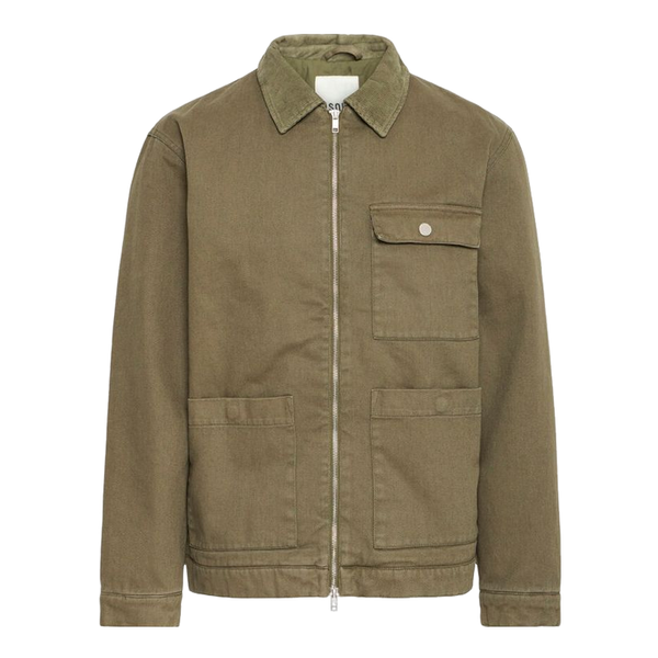 !SOLID Zip Through Cotton Jacket