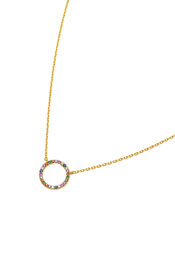 Estella Bartlett Circle Rainbow Necklace