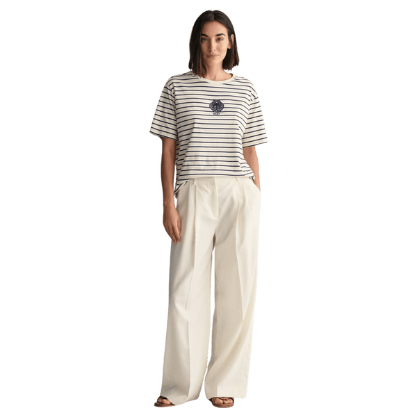 GANT Relaxed Fit Striped Monogram Short Sleeved T-Shirt for Women