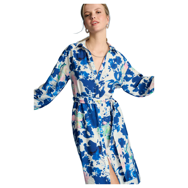 POM Amsterdam Crane Birds Blue Dress for Women