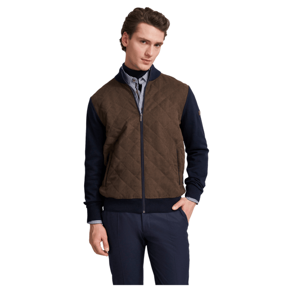 Bugatti Suede Front Zip Cardigan