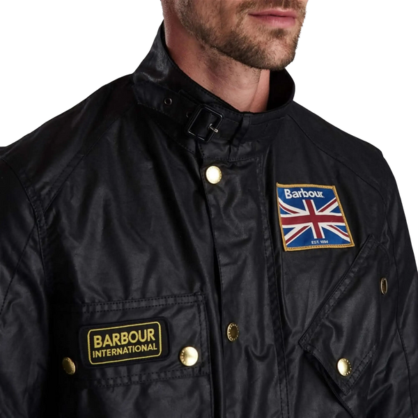 Barbour International Union Jack Jacket for Men in Black