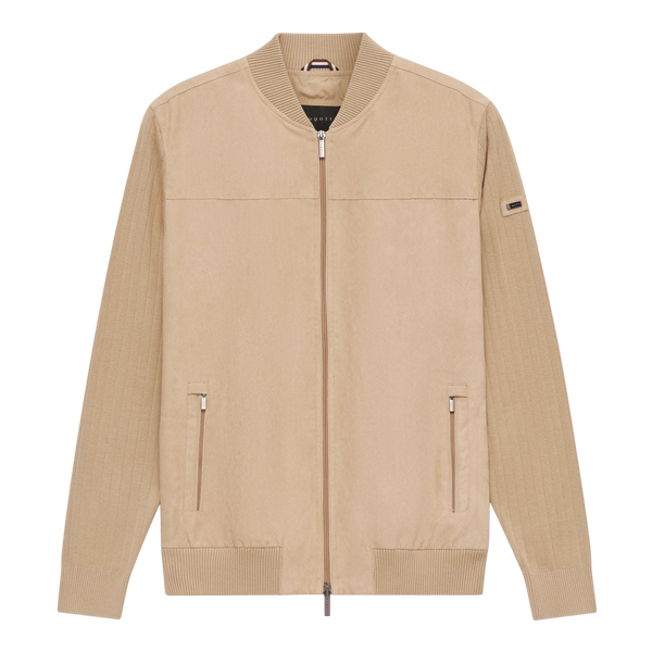 Bugatti Plain Front Faux Suede Jersey Jacket