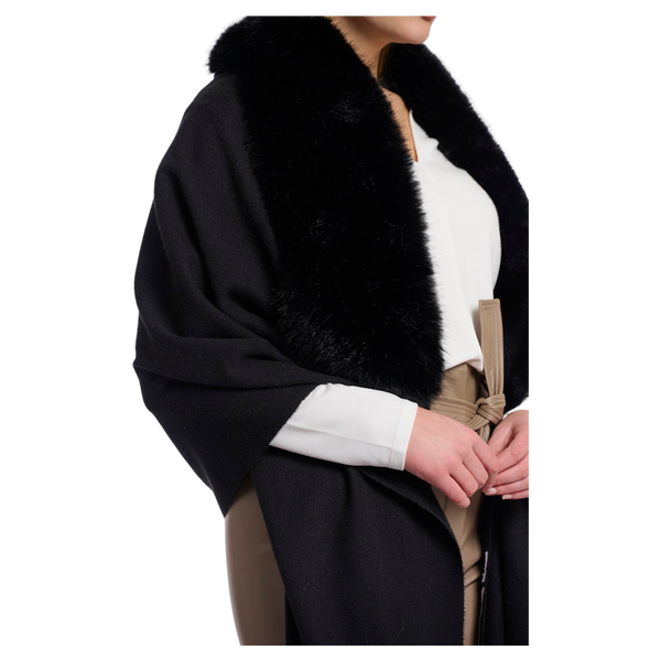 Rino & Pelle Wendy Cape With Fur Details