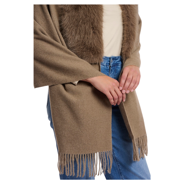 Rino & Pelle Wendy Cape With Fur Details