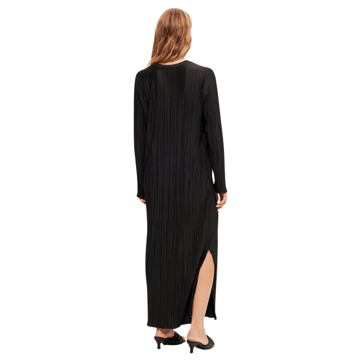 selected femme pleated maxi dress Selected Femme Ellie Long-Sleeve Plisse Maxi Dress
