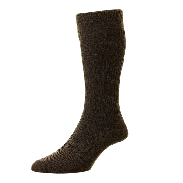 HJ Hall HJ90 Soft Top Socks for Men in Brown