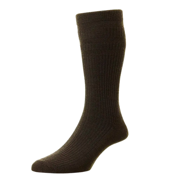 HJ Hall HJ90 Soft Top Socks in Brown