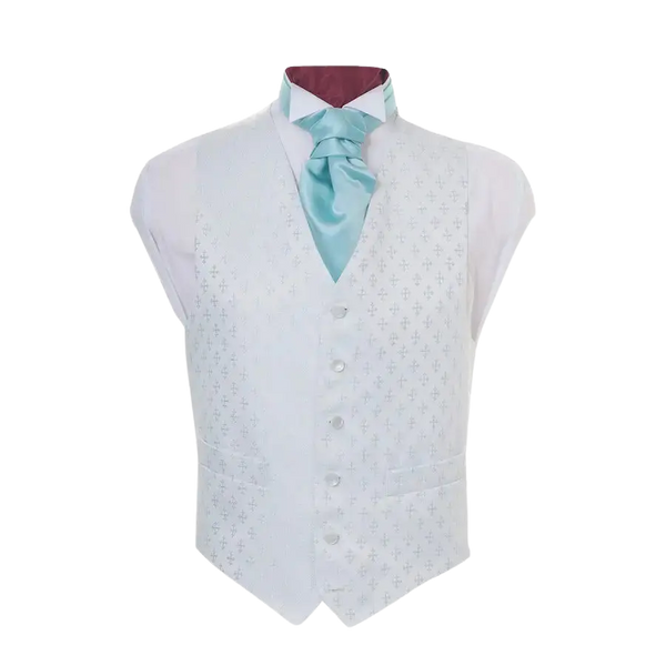 Fancy Waistcoat in White & Sky