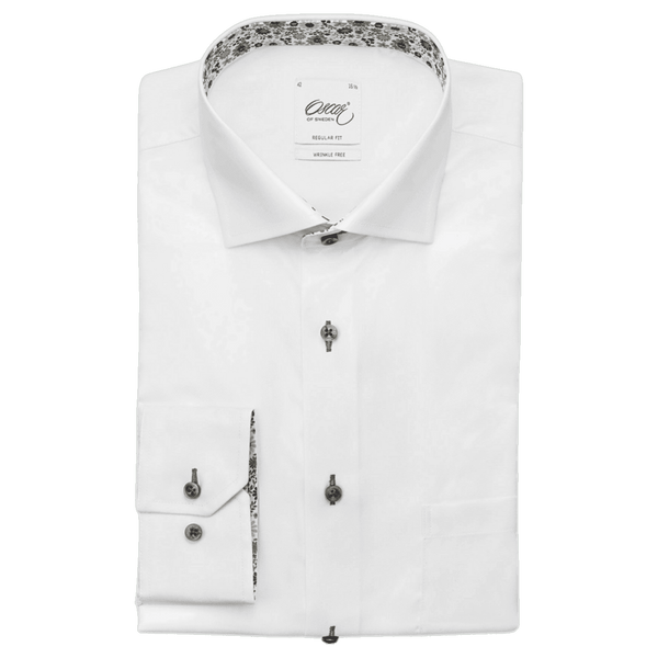 Oscar Long Sleeve Formal Shirt With Floral Trim for Men