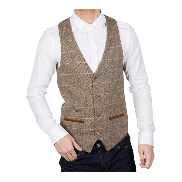 Marc Darcy Ted Tweed Suit Waistcoat for Men