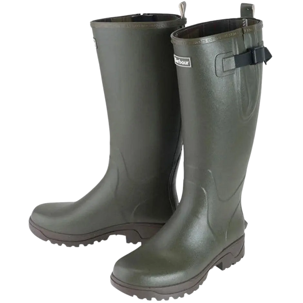Barbour Mens Tempest Neoprene Lined Wellington Boots in Olive