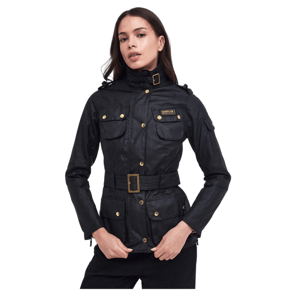 Barbour International International Waxed Jacket in Black