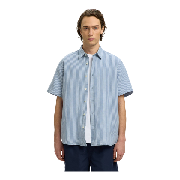 Selected Reg Clay Linen Blend Short Sleeve Shirt