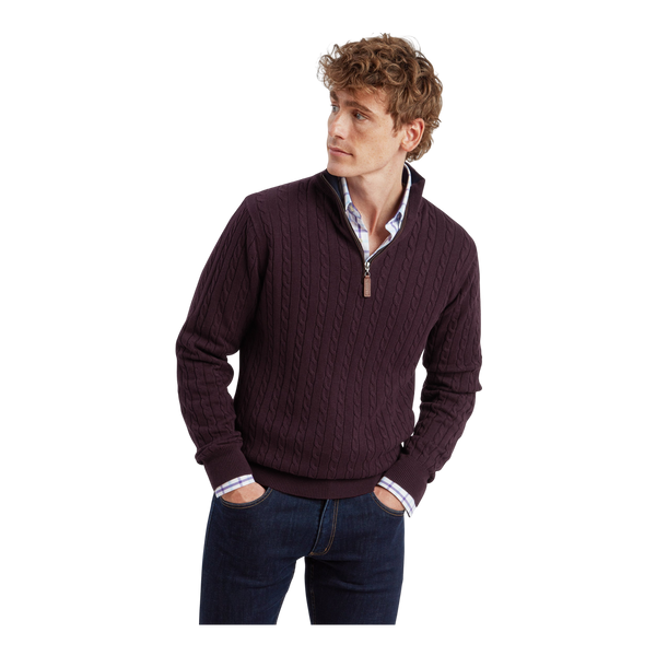 Schoffel Calton Cotton Cashmere Cable 1/4 Zip Jumper