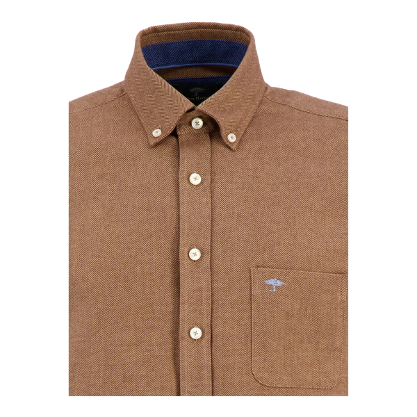 Fynch-Hatton Herringbone Long Sleeve Shirt for Men