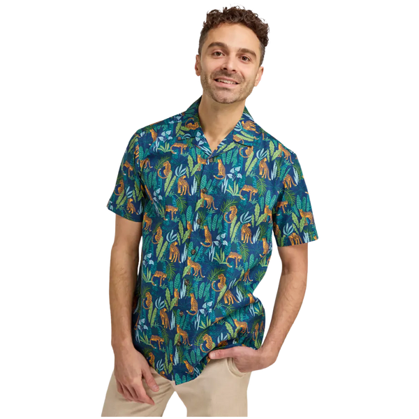 Double Two Cheetah Print Short Sleeve Shirt