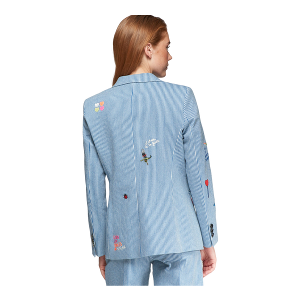Vilagallo Heather Embroidery Denim Raya Jacket