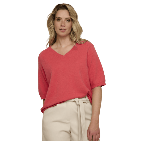 Rino & Pelle Ellie V-Neck Short Sleeve Sweater for Women