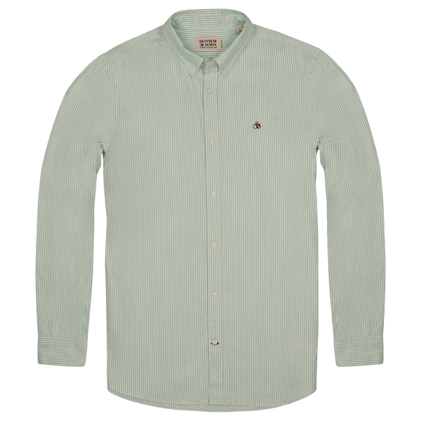 Scotch & Soda Essential Long Sleeve Oxford Stripe Shirt for Men