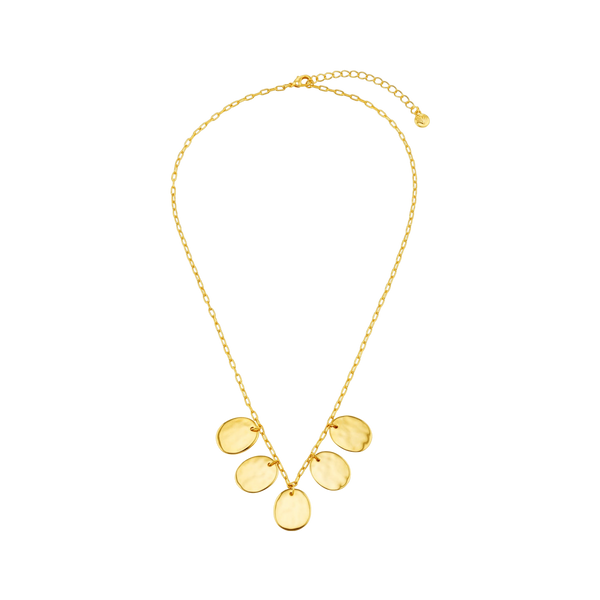 Orelia Jewellery Polished Molten Coin Layered Necklace