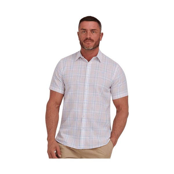 Raging Bull Plaid Check Short Sleeve Shirt for Men